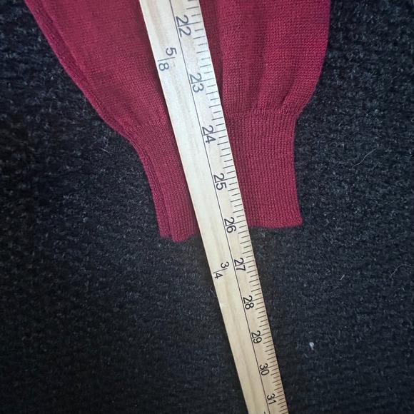 Black Brown 1826 Mens Burgundy 100% Merino Wool V-Neck Sweater Made in Italy L - Picture 6 of 7